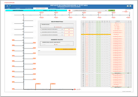 Progetto canalizzazioni d'aria. Programma in excel per il dimensionamento di condotti di aerazione per la climatizzazione degli ambienti