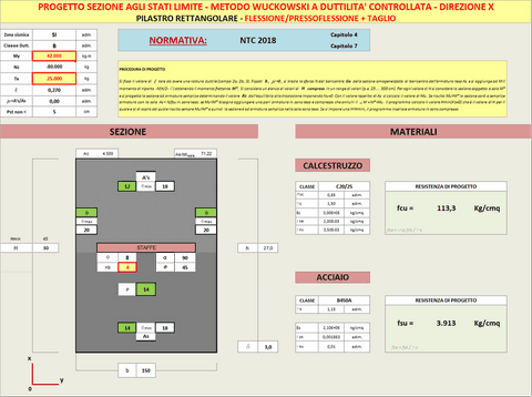 PROGETTO PILASTRO statico/sismico_M+N+T__metodo Wuckoski__SLU