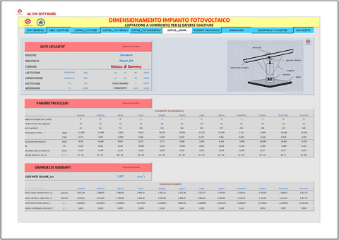 Dimensionamento in excel di impianti fotovoltaici monofase e trifase. Impianti off-grid; on-grid; ibridi