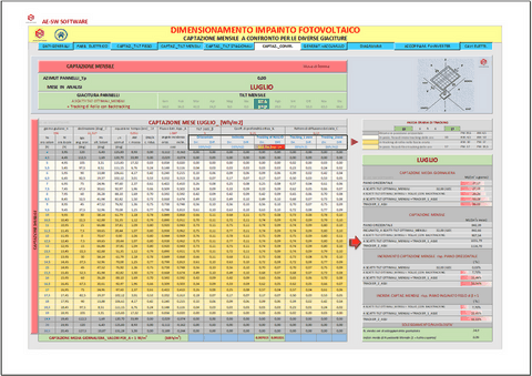 Dimensionamento in excel di impianti fotovoltaici monofase e trifase. Impianti off-grid; on-grid; ibridi
