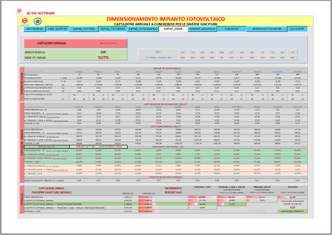 Dimensionamento in excel di impianti fotovoltaici monofase e trifase. Impianti off-grid; on-grid; ibridi