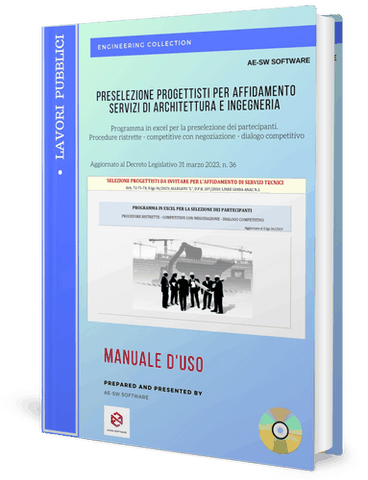 Preselezione progettisti per l'affidamento di servizi di architettura e ingegneria.  Programma in excel per la preselezione dei partecipanti. Procedure ristrette - competitive con negoziazione - dialogo competitivo.
